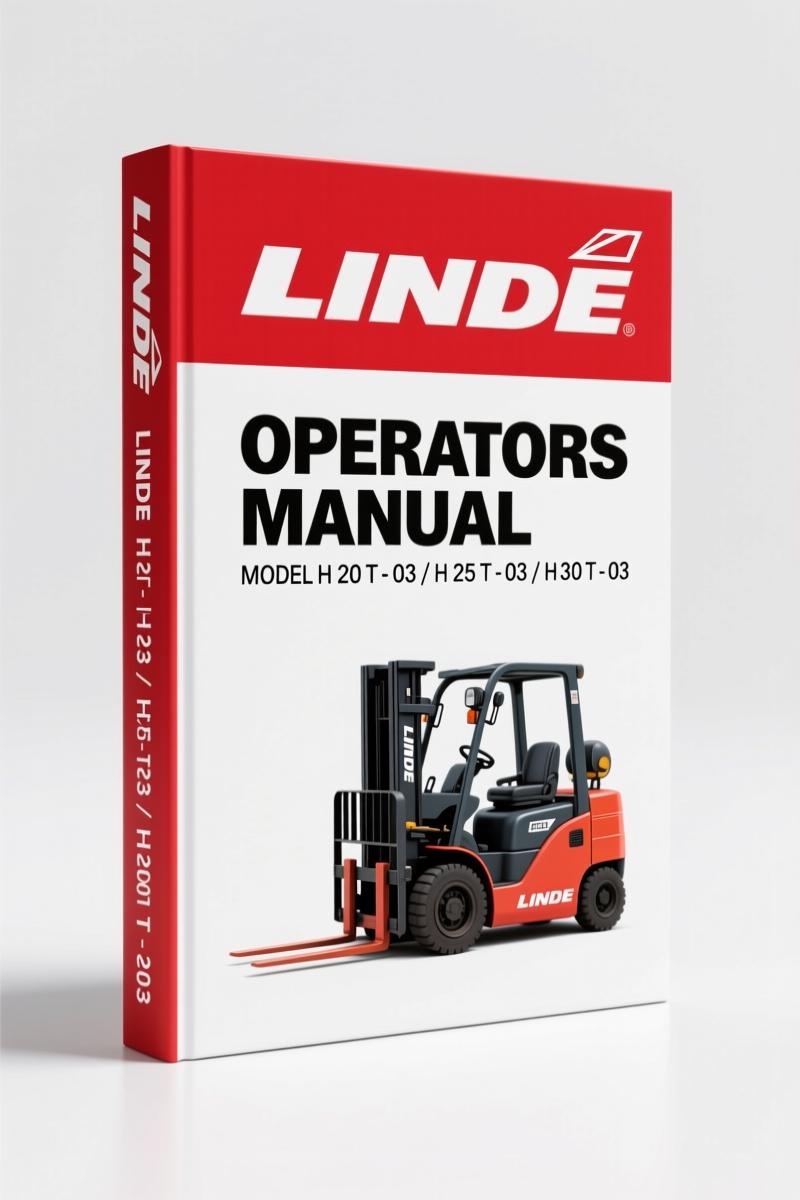 Linde H 20 T - 03, H 25 T - 03, H 30 T - 03 2001 Operators Manual