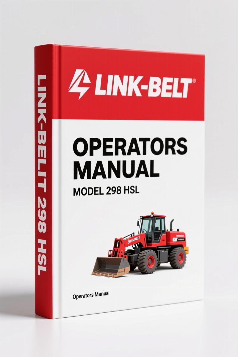 Link-belt 298 HSL Operators Manual – Factory Specs (1056 pages)