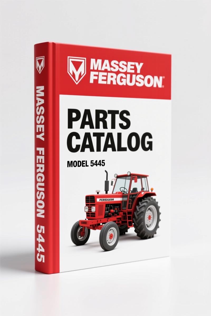Massey Ferguson 5445 2003 Parts Catalog cover page showing tractor illustration and factory logo