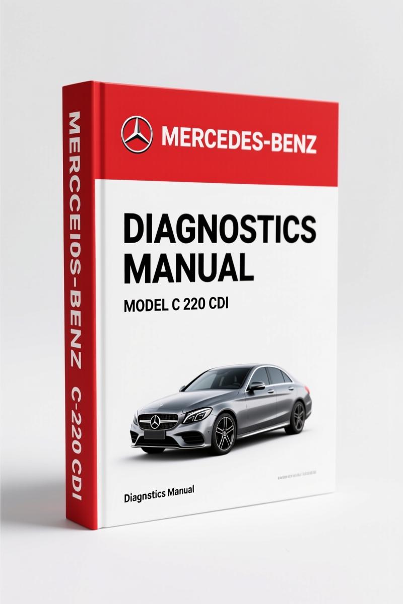 Mercedes-Benz C 220 CDI Diagnostics Manual cover page showing factory fault code listing for 34-page PDF