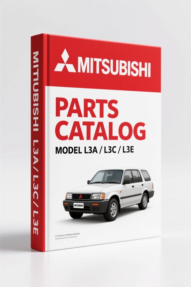 Mitsubishi L3A L3C L3E 1993 Parts Catalog cover page showing engine models and OEM label