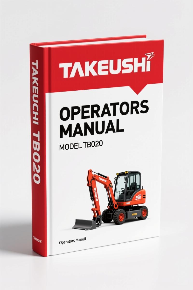 Takeuchi TB020 Operators Manual – 82-Page Factory Safety & Operation Specs