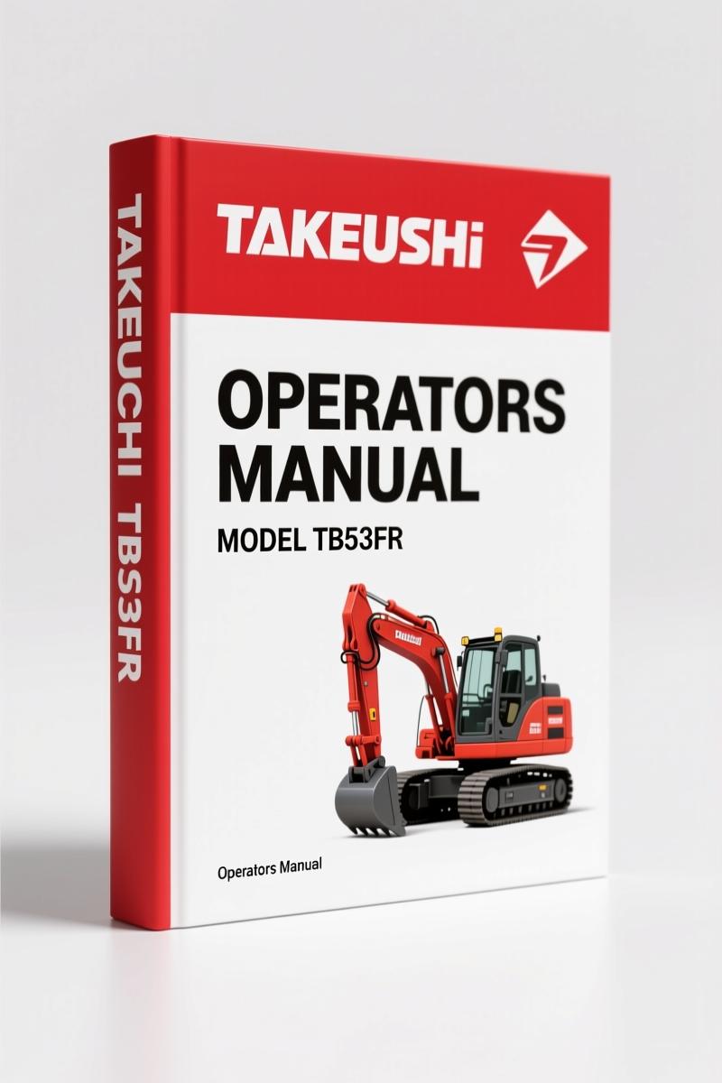 Takeuchi TB53FR Operators Manual – 192-Page Factory OEM