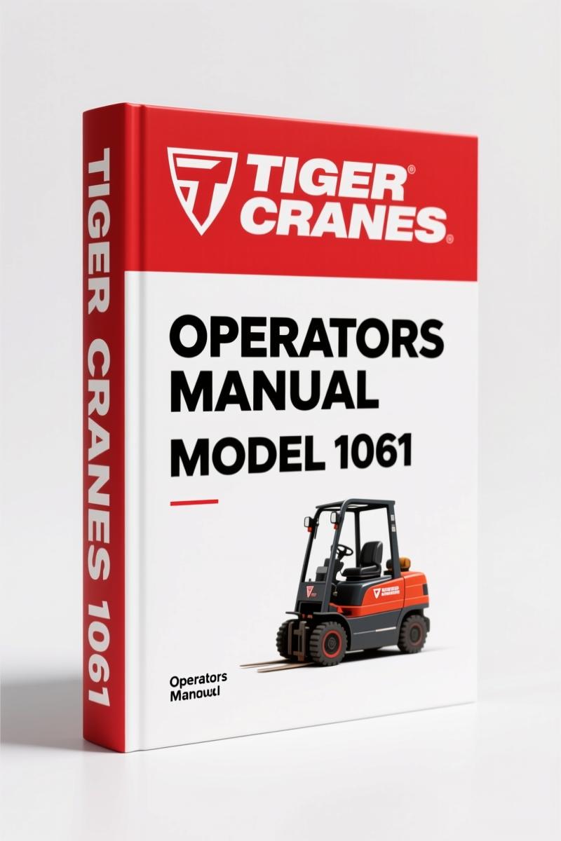 Tiger Cranes 1061 Operators Manual cover - factory OEM documentation for model 1061 hydraulic service crane