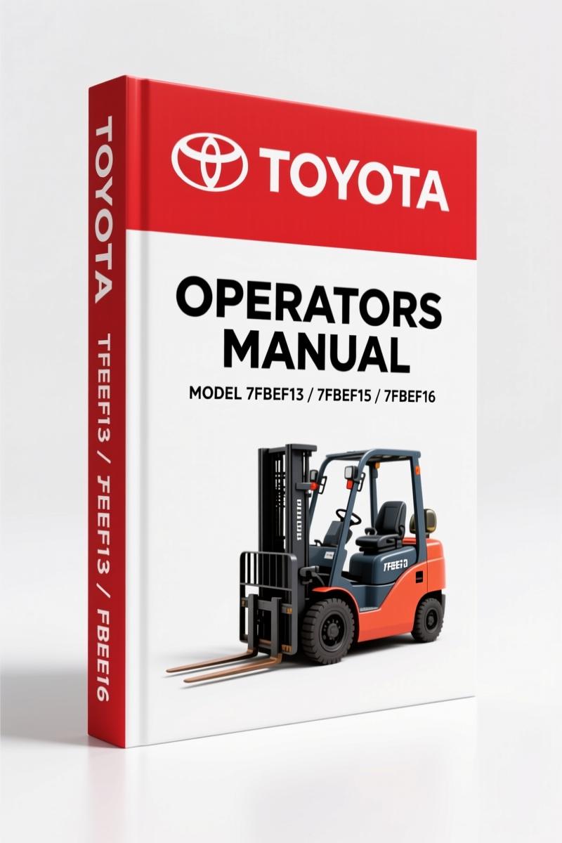 Toyota 7FBEF series 2005 Operators Manual cover showing multiple language options