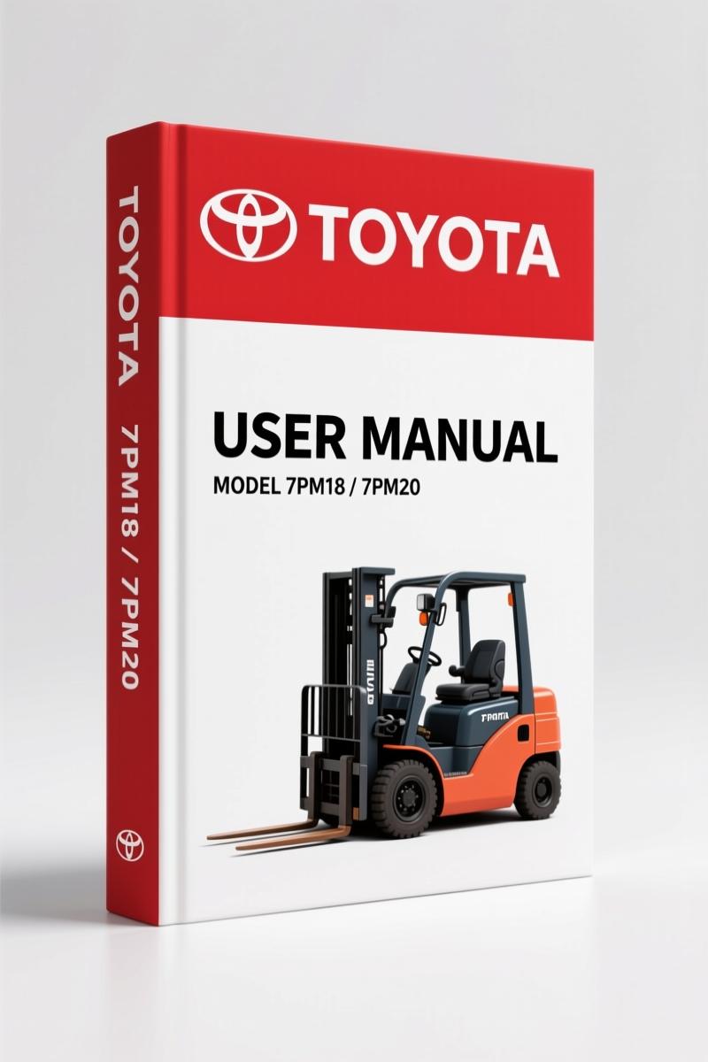 Toyota 7PM18 7PM20 2006 User Manual cover showing industrial forklift