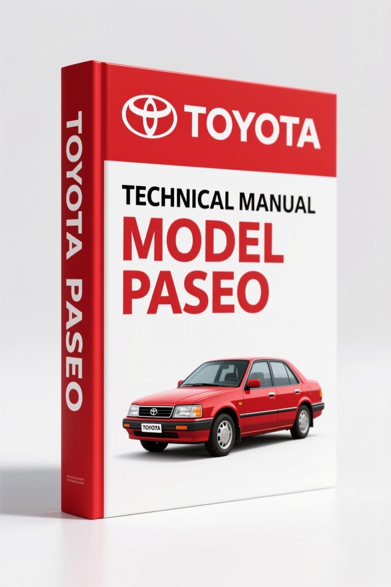 1994 Toyota Paseo 1.5L 4-Cyl Technical Manual cover showing valve adjustment procedure