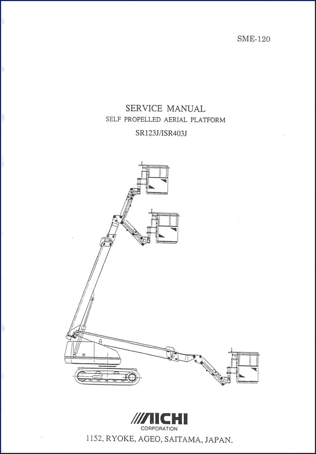 Aichi SR123J/ISR403J Self-Propelled Aerial Platform Service Manual cover - 146 pages
