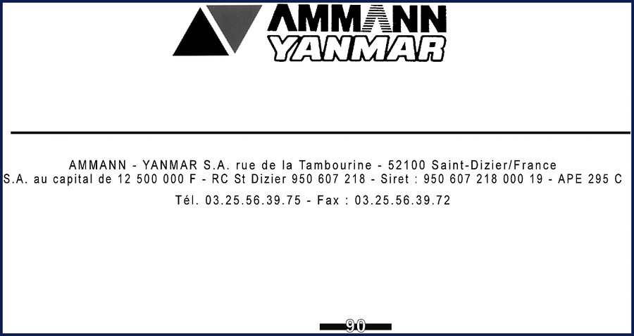 Ammann Yanmar B15-37 backhoe loader technical manual cover page