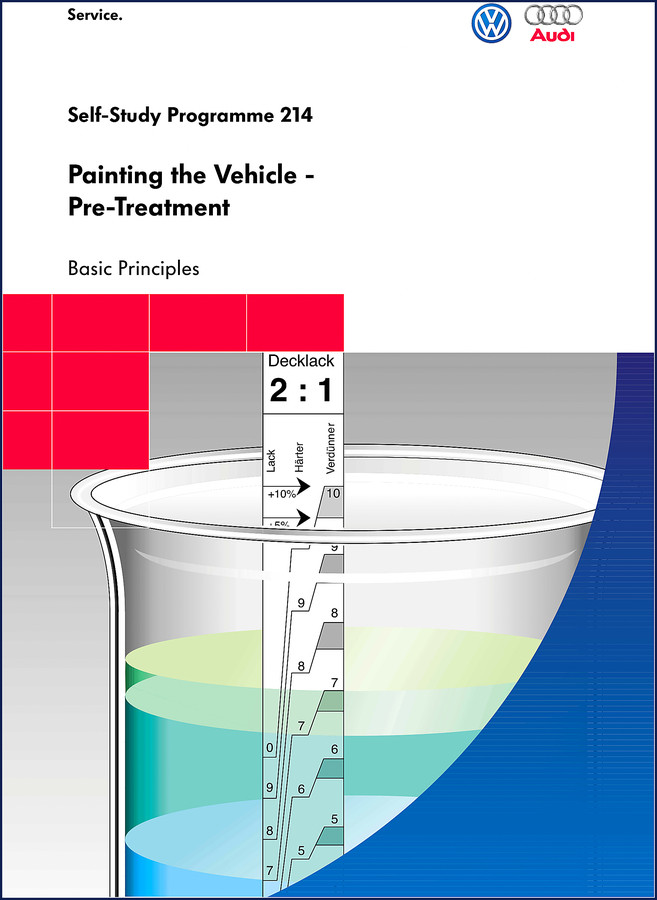 Audi Beetle training manual cover – Self-Study Programme 214: Painting the Vehicle Pre-Treatment, 52 pages
