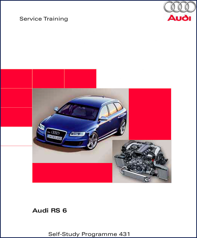 Audi RS 6 Training Manual Self-Study Programme 431 cover page showing RS 6 Avant