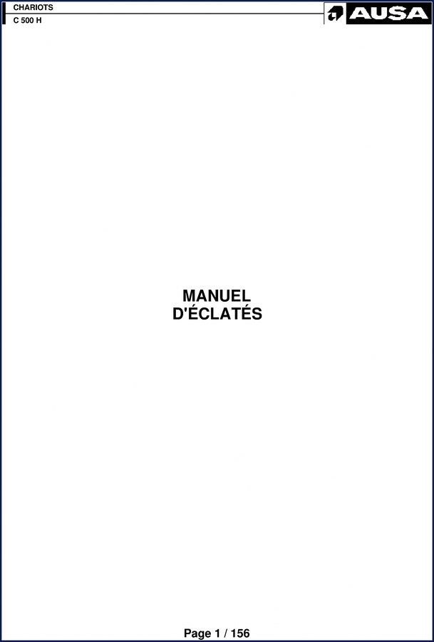 AUSA C 500 H Parts Catalog front cover showing forklift diagram and model designation