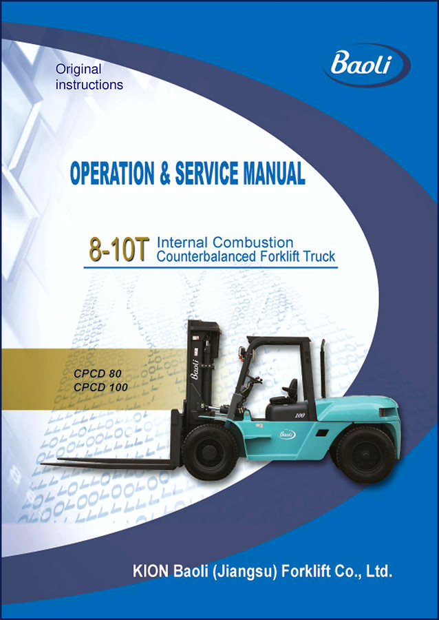Baoli CPCD 80 and CPCD 100 service manual cover - factory OEM documentation