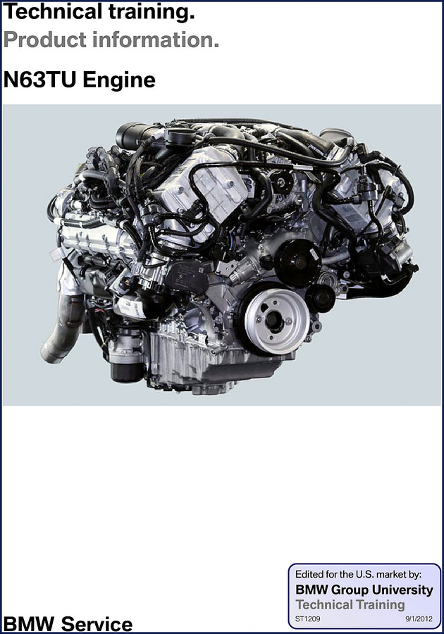 BMW N63TU 2012 Training Manual cover – factory Technical Training document for the N63TU engine