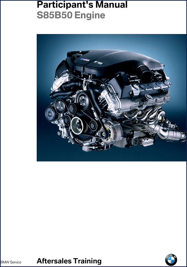 BMW S85B50 2004 Training Manual cover – OEM engine training document