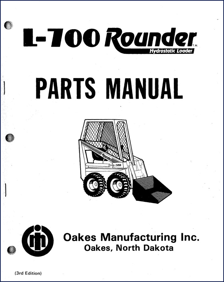 Bobcat L-700 Rounder Hydrostatic Loader Parts Catalog cover showing loader and OEM logo