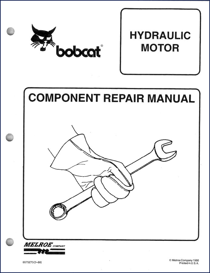 Bobcat MODEL Loader 1986 Repair Manual cover with hydrostatic motor diagram