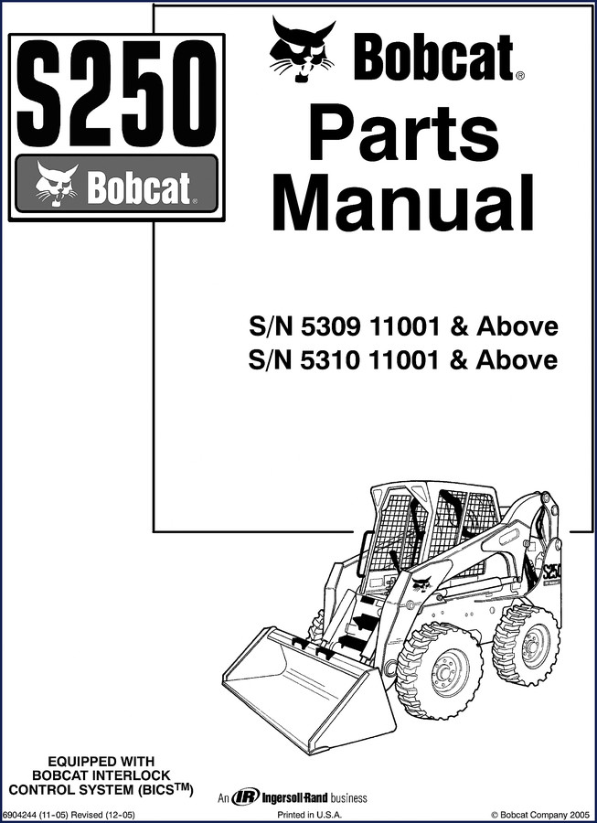 Bobcat S/N 5310, S/N 5309 2005 Parts Catalog – OEM factory manual cover
