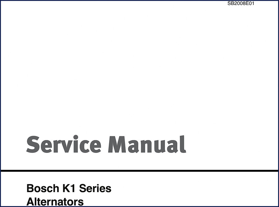 Bosch K1 Series Alternator Service Manual 28 pages OEM factory document front cover