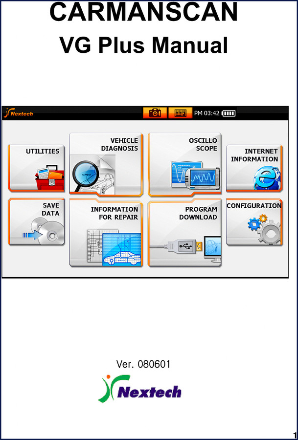 Carmanscan VG Plus Diagnostics Manual – 141-page factory PDF for the VG Plus scan tool