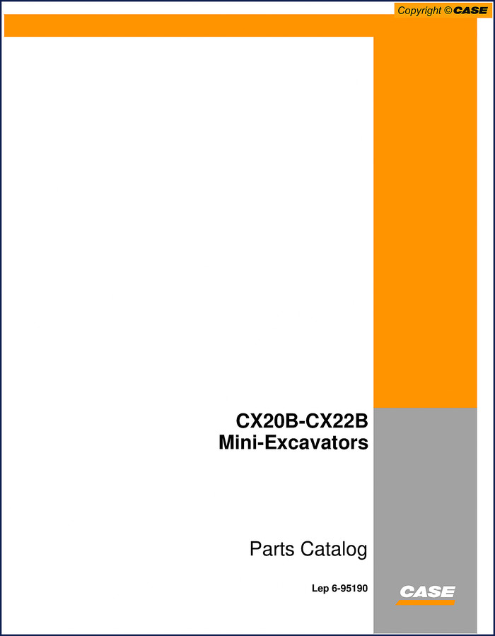Case CX20B, CX22B, CX27B hydraulic excavator repair manual cover – 2004 OEM factory manual
