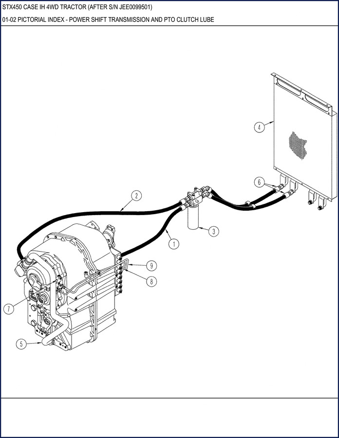 CASE IH STX450 Technical Manual cover for 4WD tractor after serial JEE0099501