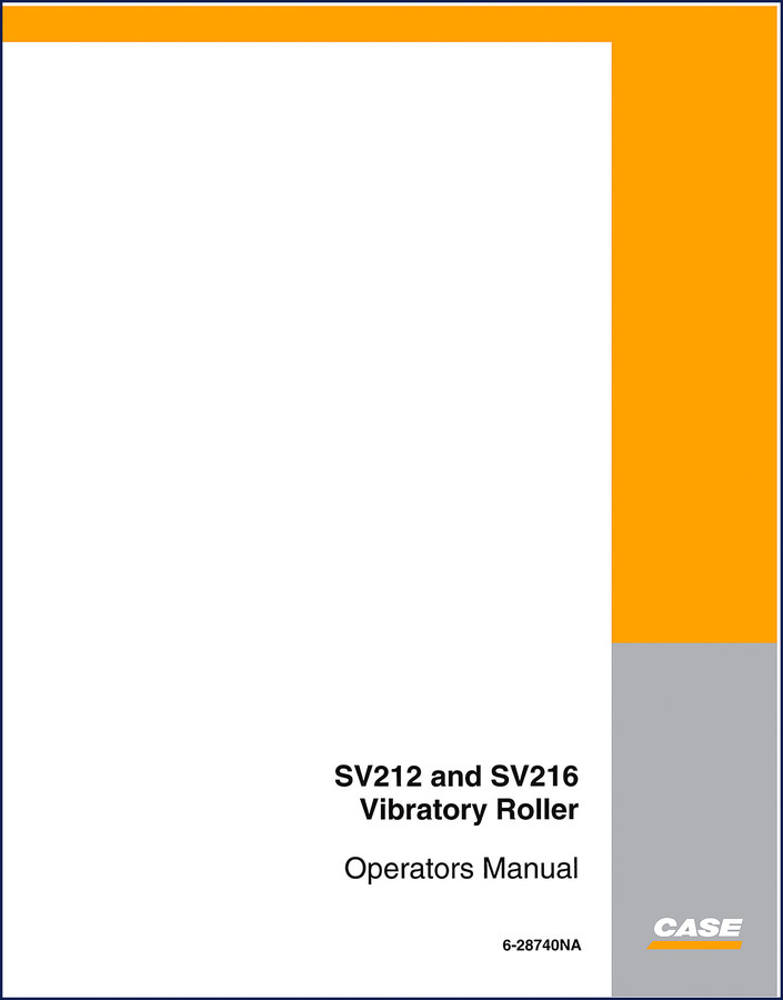 Case SV212 SV216 1994 Operators Manual cover – factory OEM document