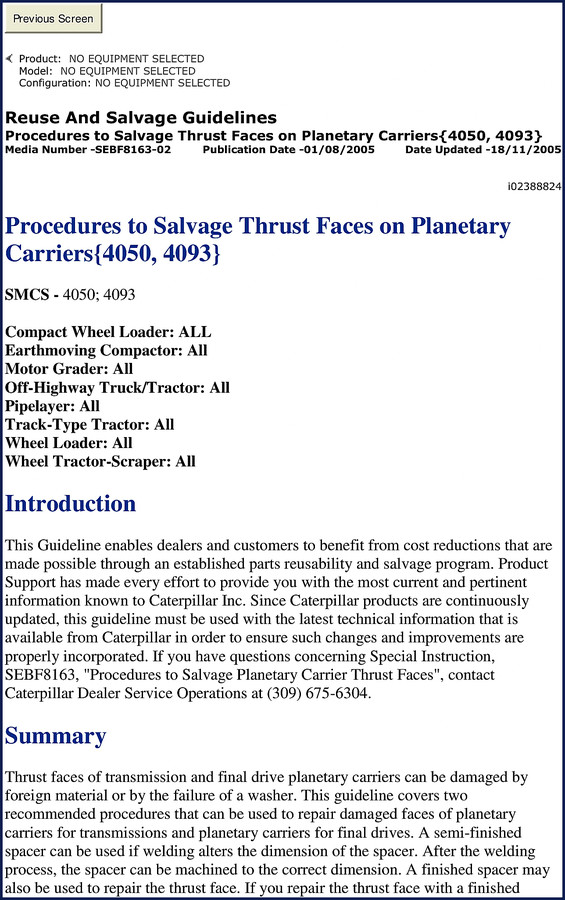 Caterpillar 4050 4093 2005 Technical Manual cover showing carrier salvage illustrations