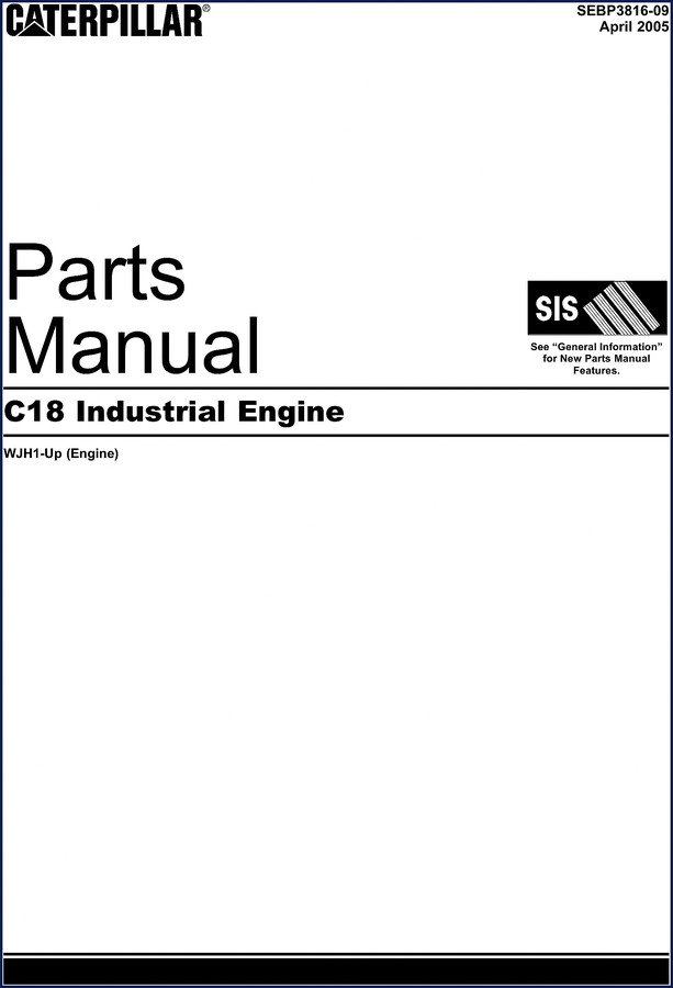 Caterpillar C18 2004 Operators Manual cover showing industrial engine