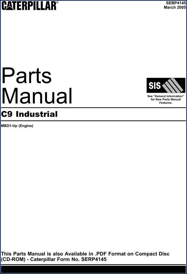 Caterpillar C9 Industrial 2005 Parts Catalog cover page