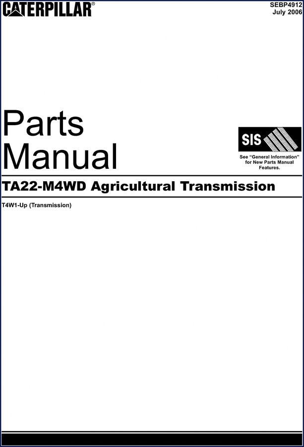Caterpillar TA22-M4WD transmission parts catalog cover 2006