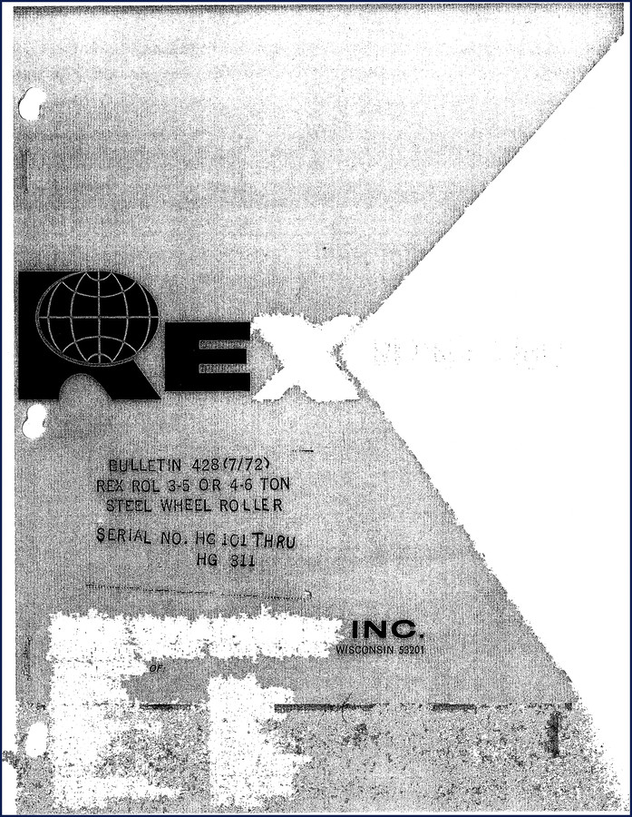 Chain BELT ROL 3-5 OR 4 Steel Wheel Roller Parts Catalog - OEM factory document cover
