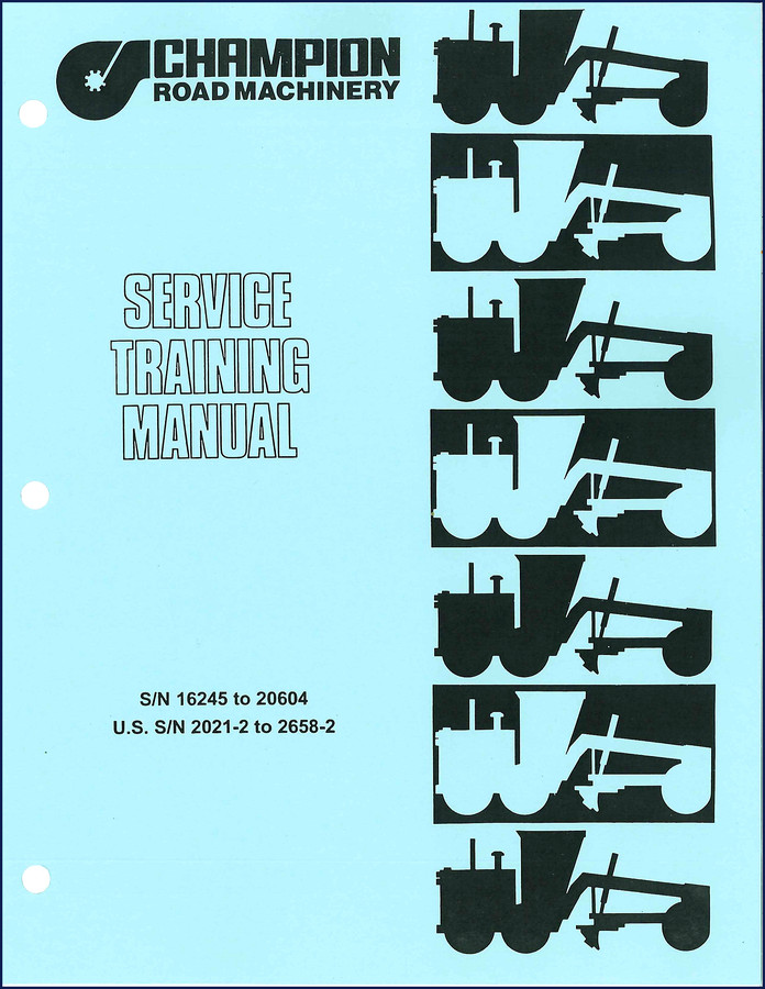 Champion 700 Series Training Manual front cover – factory service training documentation
