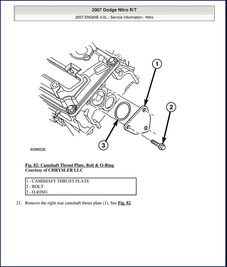 2007 Chrysler Nitro R/T service manual cover showing engine and vehicle outline