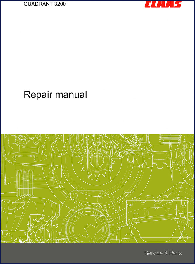 Claas QUADRANT 3200 2013 repair manual cover showing baler and model designation
