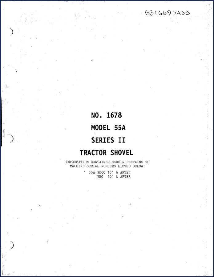 Clark-hurth 55A SERIES II Tractor Shovel Service Manual cover - 136 page OEM document
