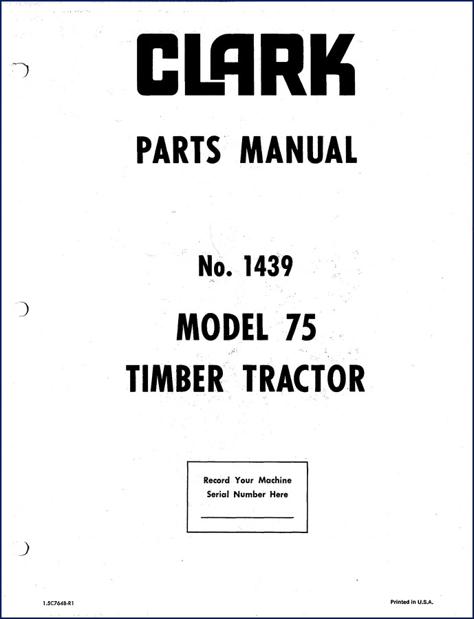 Clark-hurth 75 Parts Catalog 118 pages factory OEM manual cover