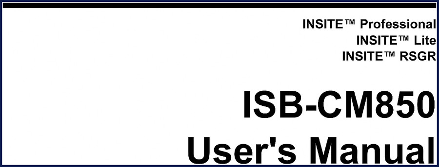 Cummins ISB-CM850 User Manual cover 204 pages INSITE software diagnostics