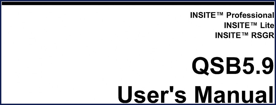 Cummins QSB5.9 User Manual INSITE software interface screenshot