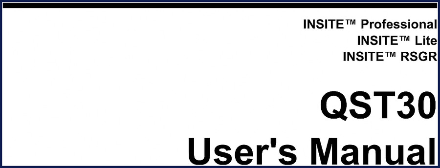 Cummins QST30 User Manual INSITE Diagnostics 129 pages