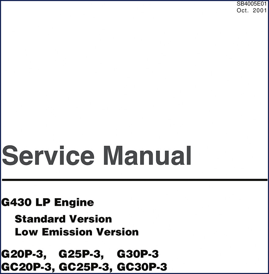 Daewoo G20P-3 service manual 2001 – OEM factory specs on LP engine G430