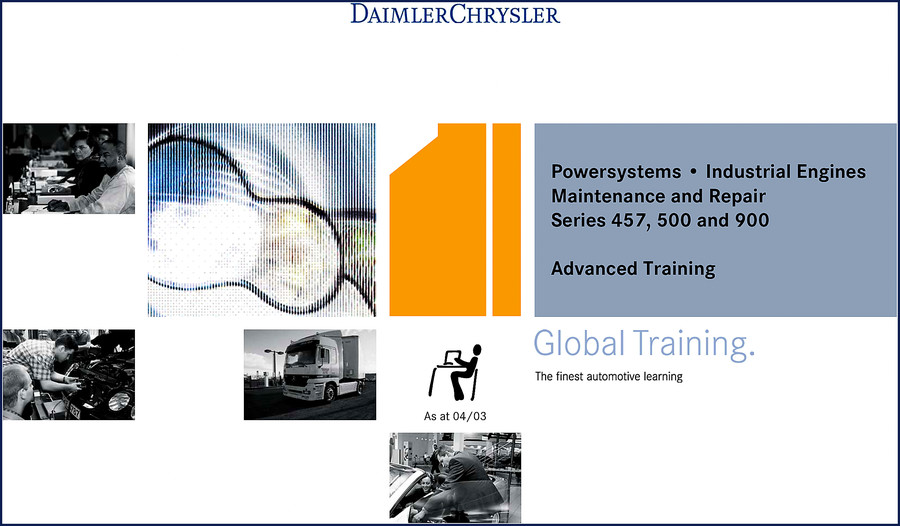 DaimlerChrysler 457 500 900 2003 training manual cover – industrial engine maintenance and repair