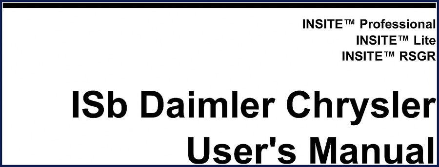Daimlerchrysler ISb User Manual cover, 129-page OEM software guide