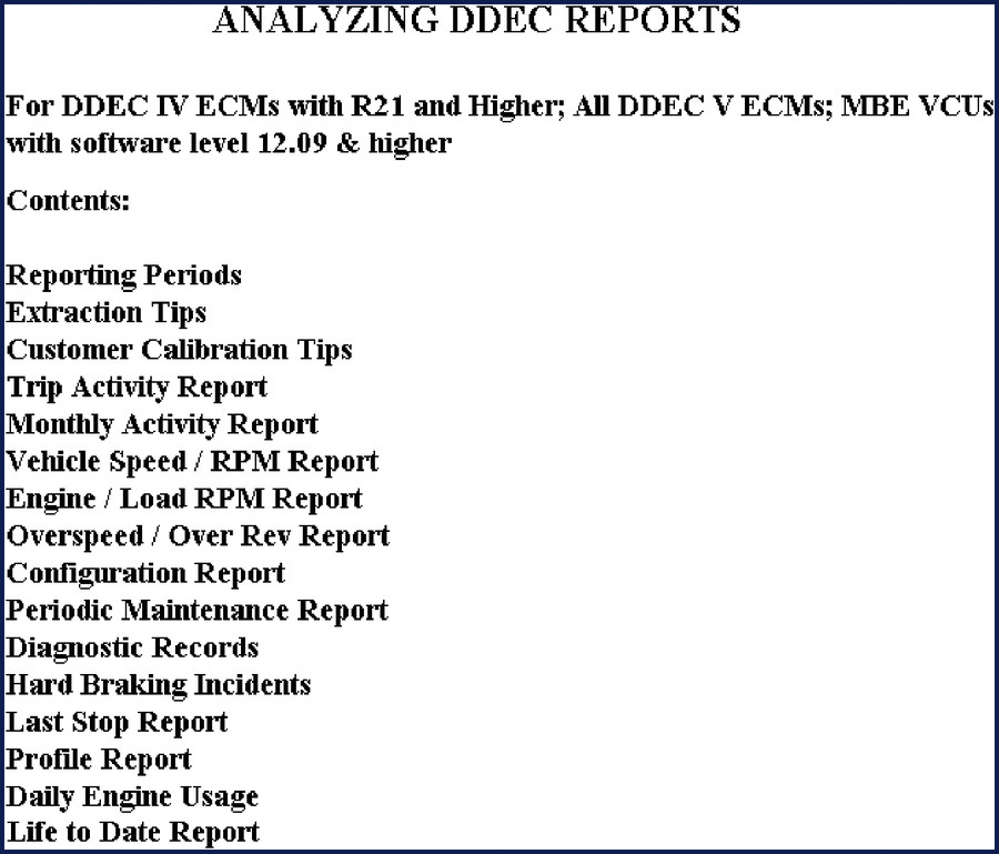 Detroit Diesel DDEC IV ECM Technical Manual cover – 31-page OEM PDF for analyzing DDEC reports