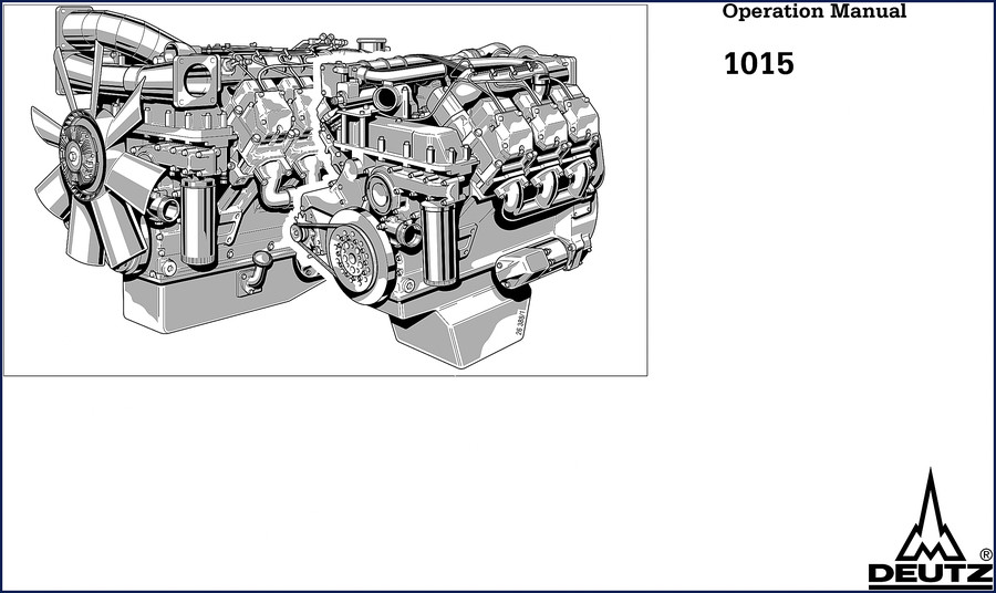 Deutz 1015 Operators Manual cover page showing engine diagram and DEUTZ logo