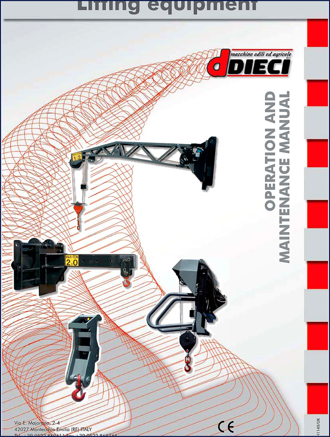 Dieci AXH1149 Operators Manual – factory operation and maintenance document for lifting equipment