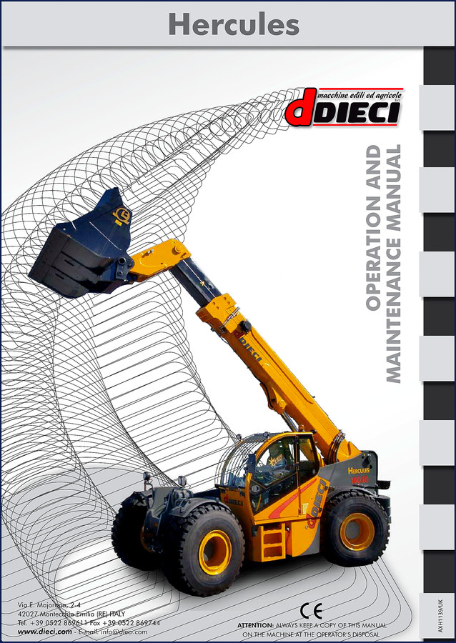 Dieci Hercules 120.10 Operators Manual cover – 2011 OEM 266-page document