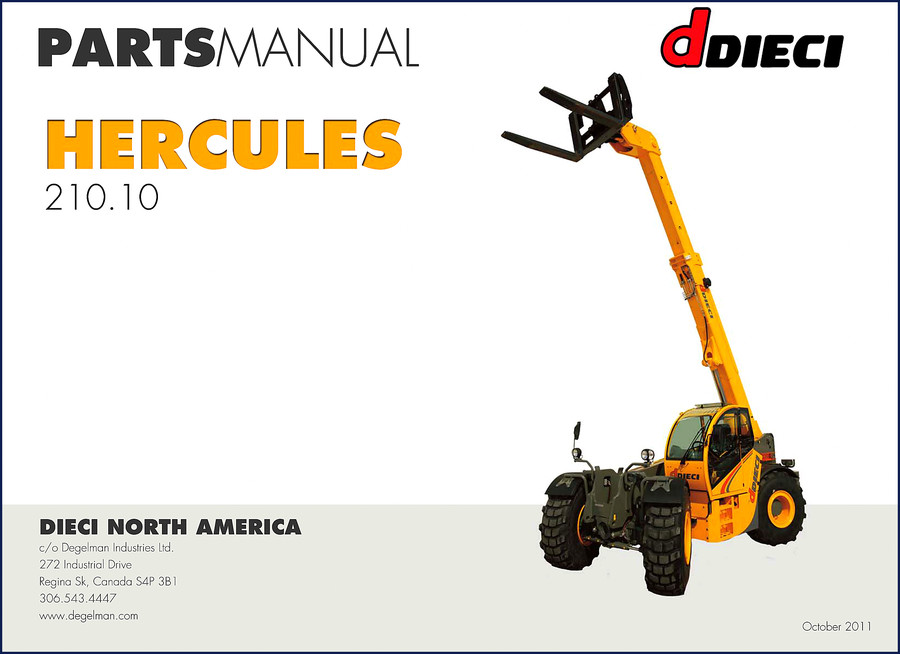 Dieci Hercules 210.10 2011 Parts Catalog cover - OEM spare parts manual