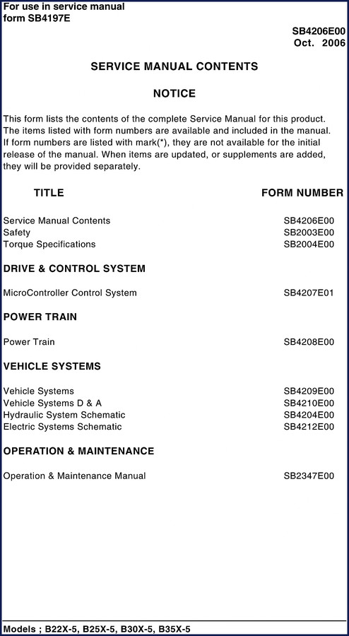 Doosan B22X-5 B25X-5 B30X-5 B35X-5 technical manual cover showing electric forklift controller system