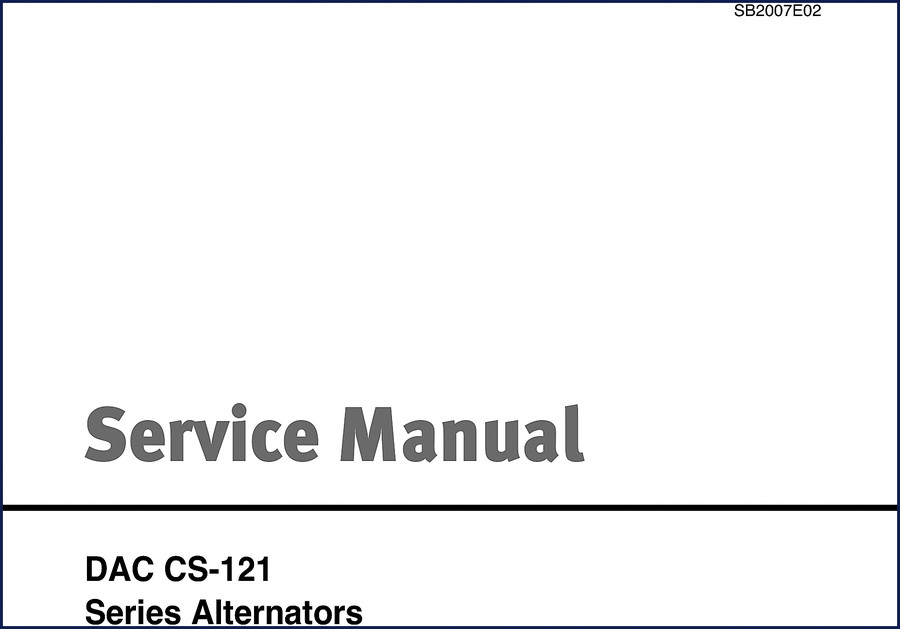 Doosan CS-121 Service Manual cover – factory OEM alternator repair document